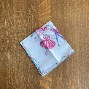 Vintage ballerina handkerchief, 12.5"